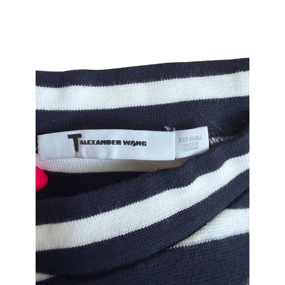 T ALEXANDER WANG Navy White Striped Short Sleeve Mini Dress Size Small - Picture 7 of 8